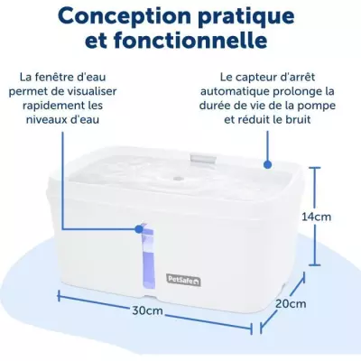 Fontaine à eau PETSAFE VIVA 4,1L Blanc - Idéale pour vos animaux