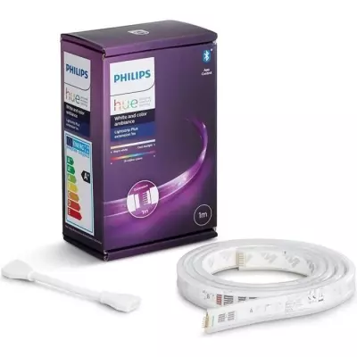Philips Hue LightStrips 1m V4 - Contrôle vocal avec Alexa, Google Assistant et Apple Homekit