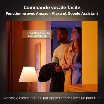 Philips Hue LightStrips 1m V4 - Contrôle vocal avec Alexa, Google Assistant et Apple Homekit