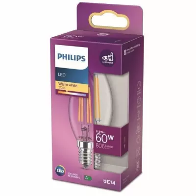 Ampoule LED Philips 60W E14 Blanc chaud - Non dimmable