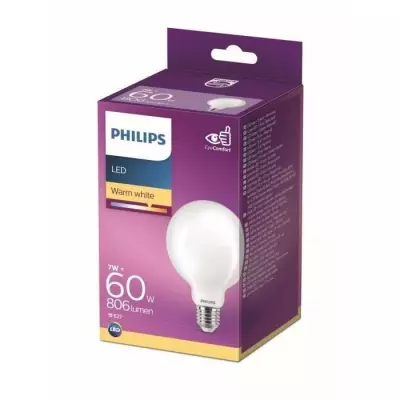 Ampoule LED Philips 60W E27 Blanc Chaud - Compact et Lumineux