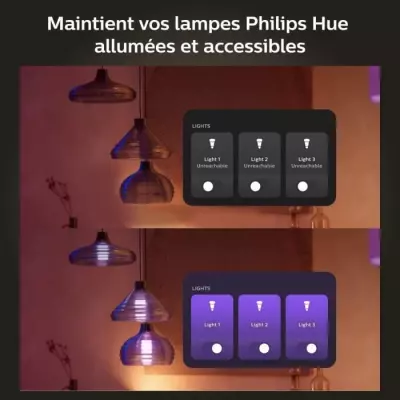 Interrupteur mural Philips Hue - Pack de 2 - Blanc - Compatible Alexa
