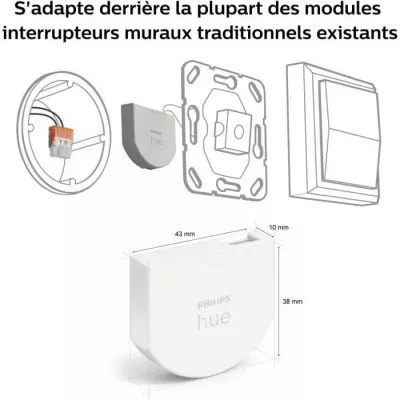 Interrupteur mural Philips Hue - Pack de 2 - Blanc - Compatible Alexa