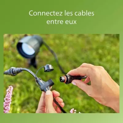 Pack de 3 spots extérieurs PHILIPS GardenLink, 24W - Éclairage Jardin IP44