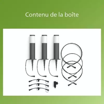 Pack de 3 bornes extérieures PHILIPS Garden Link - Éclairage de jardin design Pack de 3 bornes extérieures PHILIPS Garden Link - Éclairage de jardin design