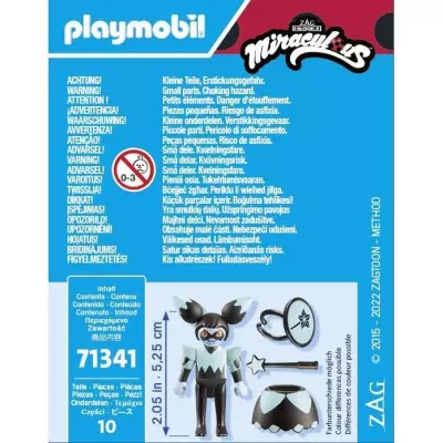 Découvrez le PLAYMOBIL 71341 Miraculous : Marionnettiste, dimensions compactes!