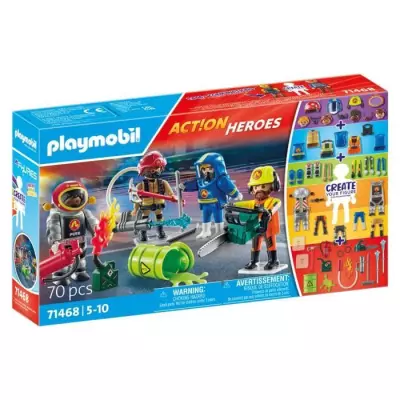 Ensemble PLAYMOBIL Pompiers à risque - 4 figurines - 5 ans