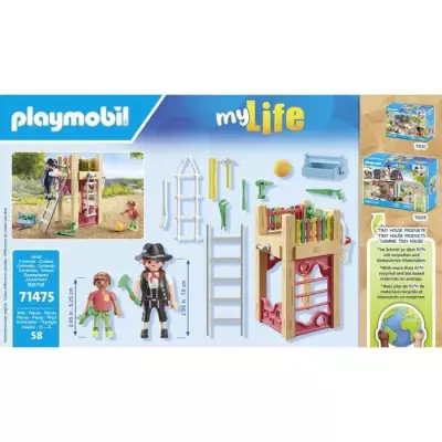 Jeu de rôle créatif : Charpentier avec tourelle de jeu PLAYMOBIL 71475 - My Life