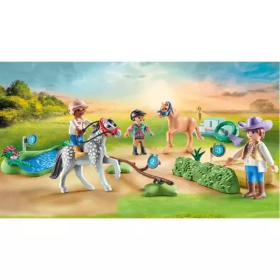 Ensemble Cavaliers et Poneys pour Sauts d'Obstacles