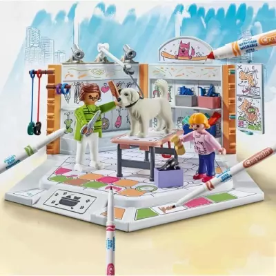 Playmobil Color 71514 Salon de toilettage avec crayons Crayola - 61 pièces Playmobil Color 71514 Salon de toilettage avec crayons Crayola - 61 pièces