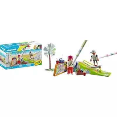 Ensemble de skate PLAYMOBIL avec rampe et crayons Crayola Ensemble de skate PLAYMOBIL avec rampe et crayons Crayola