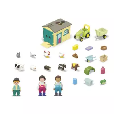 Ferme tracteur et animaux PLAYMOBIL Junior 71656 - Pour bébé et enfant