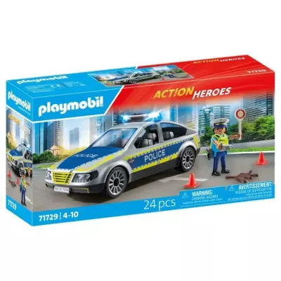 Voiture de police PLAYMOBIL avec sirène et gyrophare - Miniature de garage Voiture de police PLAYMOBIL avec sirène et gyrophare - Miniature de garage