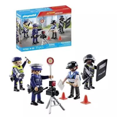 Ensemble de 4 policiers PLAYMOBIL 71730: Métiers de la police Ensemble de 4 policiers PLAYMOBIL 71730: Métiers de la police
