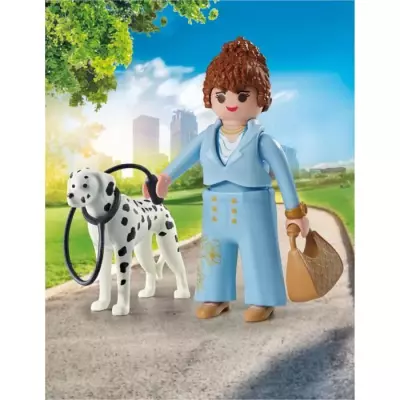 Figurine Femme d'affaire avec Dalmatien - Univers Miniature Figurine Femme d'affaire avec Dalmatien - Univers Miniature