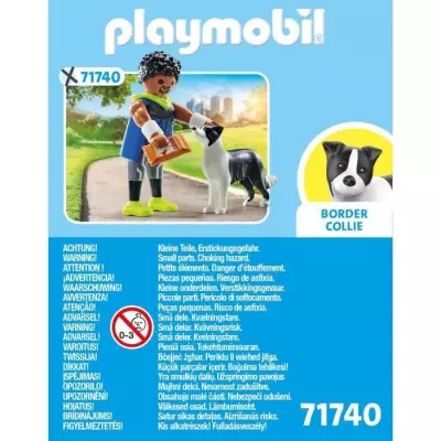 Figurine PLAYMOBIL 71740 Homme sportif avec Border Collie - Univers miniature