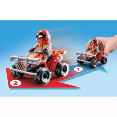 Duo de cascadeurs avec quad et moto - Univers miniature dynamique Duo de cascadeurs avec quad et moto - Univers miniature dynamique