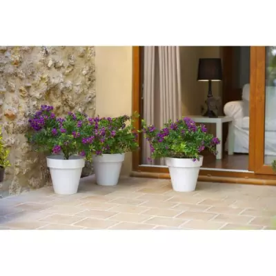 Pot de fleurs Tes 48 cm Blanc - Idéal pour votre jardin! Pot de fleurs Tes 48 cm Blanc - Idéal pour votre jardin!