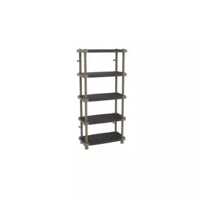 Étagère haute PLASTIKEN TITANIUM - 5 plateaux bi-couleur - Noir et Taupe