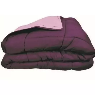Couette Microfibre 400g/m² CALGARY Prune & Parme 240x260cm - Confort Douillet