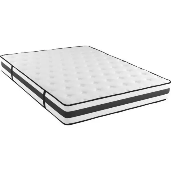 MODAMS Pocket 140 x 190 - 609 Ressorts ensachés - Mousse PU 24kg/m² - 5 zones - Respirant - Réversible - Ep. 24 cm