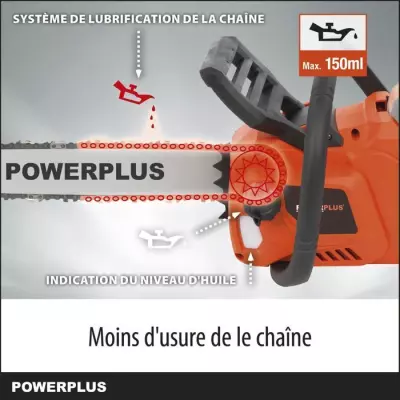 Tronçonneuse à Batterie POWDPGSET33 - 40V, Guide 350mm