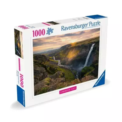 Puzzle de qualité supérieure Ravensburger 1000p - La cascade Háifoss, Islande - Pour adultes & enfants dès 14 ans