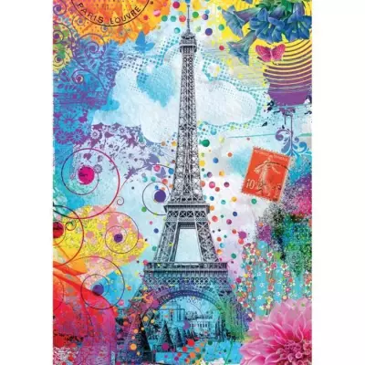 Puzzle 1500 pièces Tour Eiffel multicolore de qualité supérieure