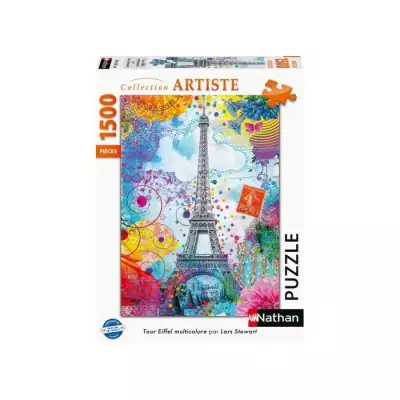 Puzzle 1500 pièces Tour Eiffel multicolore de qualité supérieure