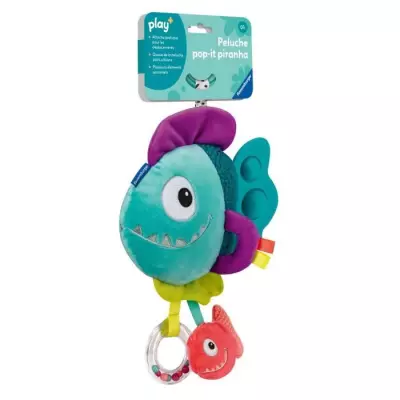 Jouet d'activité Ravensburger play+ Peluche pop-it - Piranha bleu, idéal pour les tout-petits
