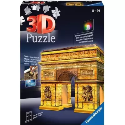 Puzzle 3D Arc de Triomphe illuminé Ravensburger - Enfant 8 ans