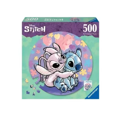 Puzzle rond 500 pièces Stitch - Disney - Pour les fans de 10 ans et plus Puzzle rond 500 pièces Stitch - Disney - Pour les fans de 10 ans et plus