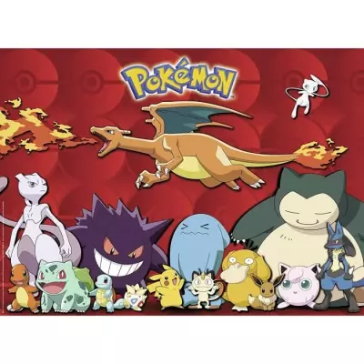 Puzzle 100 pièces XXL Pokémon préférés - Ravensburger Rouge - Paysage et nature