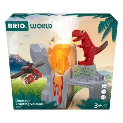 Brio Volcan en Eruption Dinosaure - Accessoire pour Circuit de Train - Action de Jeu sans Pile - 3 Ans