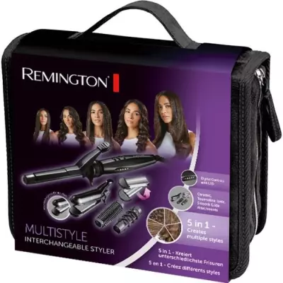 Multistyler 5en1 - Remington S8670, style tous azimuts, 4 embouts interchangeables