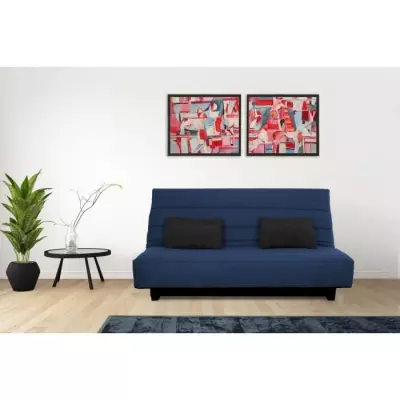 Banquette clic clac 2 places Dunlopillo - Marine - Confortable et pratique