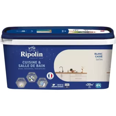 Peinture RIPOLIN Cuisine et bain - Blanc cassé 2L