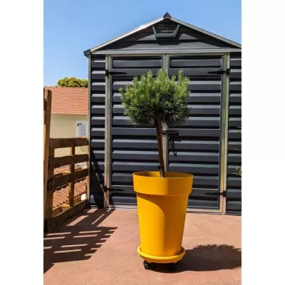 Magnifique Bac à fleurs RIVIERA SOLEILLA jaune - Hauteur 53 cm