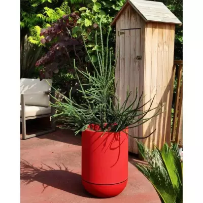 Bac à fleurs RISS RIVIERA GRANIT TULIPE Rouge - Diamètre 50 cm