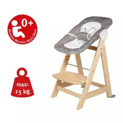 Chaise Haute Évolutive Born Up 2 en 1 + Transat Inclinable - Sternenzauber