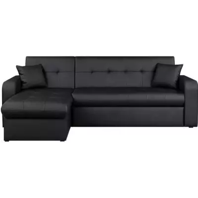 Canapé d'angle convertible noir - Contemporain - Eco-friendly