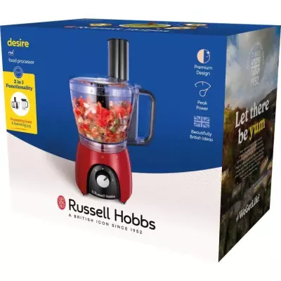 Robot culinaire Rouge - RUSSEL HOBBS Desire Red - 600W - 2 vitesses + pulse