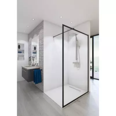 Paroi de douche ouverte Baleares Atelier 4 - Verre Timeless 8mm - Made in France