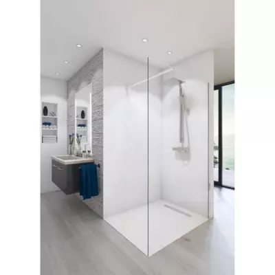 Paroi de douche en verre trempé 8mm - Kit Baleares Claire - L.100 cm x H.198 cm