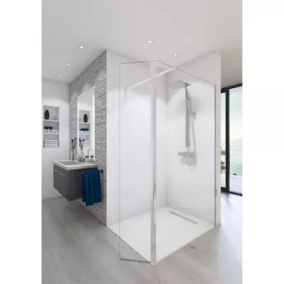 Paroi de douche en verre trempé 8mm - Kit Baleares Claire - L.100 cm x H.198 cm
