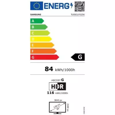 Téléviseur Samsung 55CU7025 - 55'' Crystal 4K UHD - HDR Smart TV