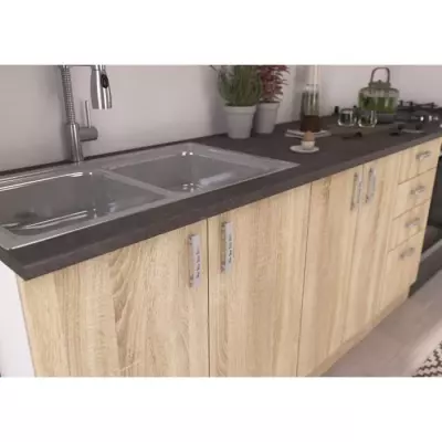 SARA Cuisine modulable - 5 éléments - Chene Sonoma - 180 cm