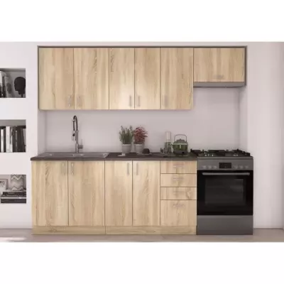 Ensemble cuisine modulable SARA - Chêne sonoma - L240cm