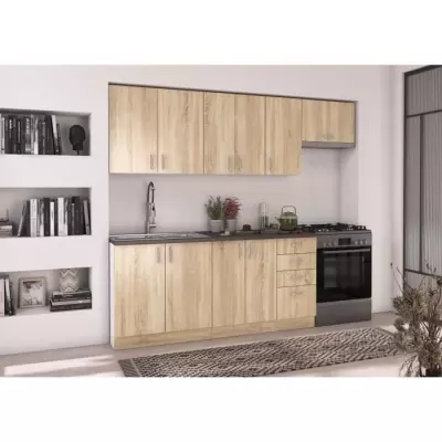 Meuble haut 2 portes chêne Sonoma - L80 x P31 x H71,5 cm