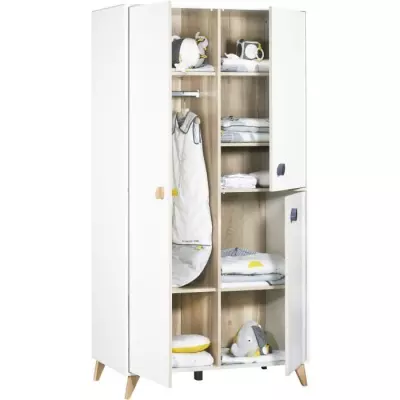 Chambre bébé trio OSLO: Lit 120x60 + Commode + Armoire - SAUTHON
